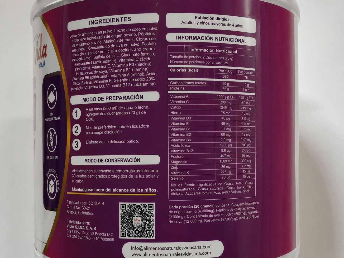 Colageno Bovino Hidrolizado Vid-San 700g