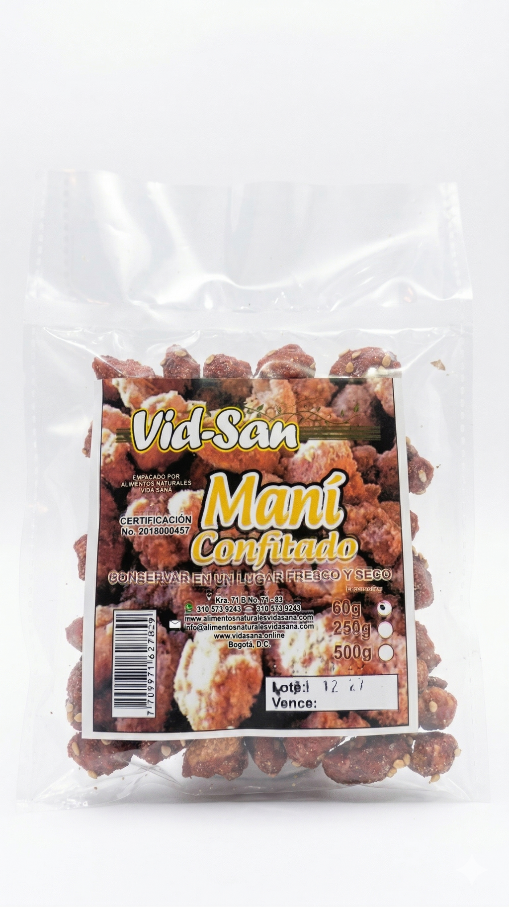 Maní Confitado con Ajonjolí Vid-San 60g