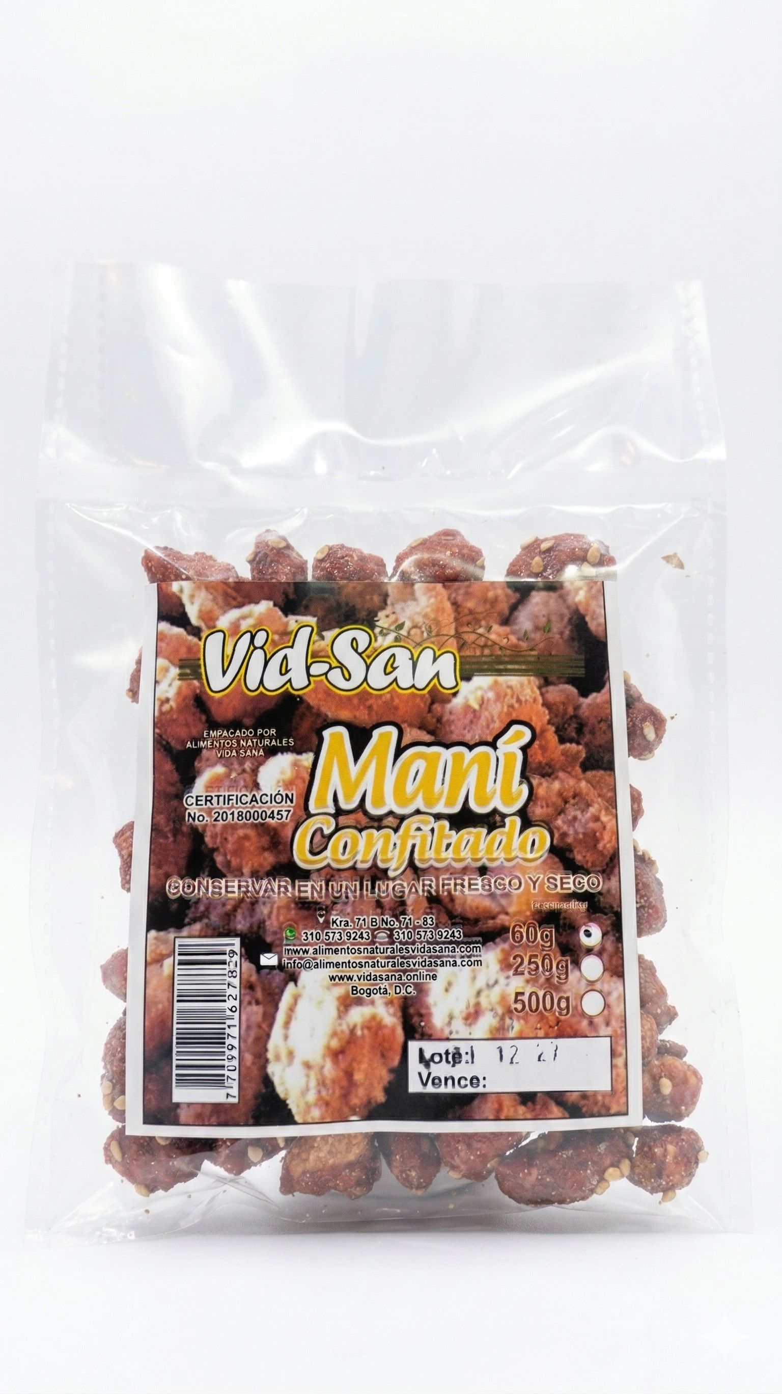 Maní Confitado con Ajonjolí Vid-San 60g