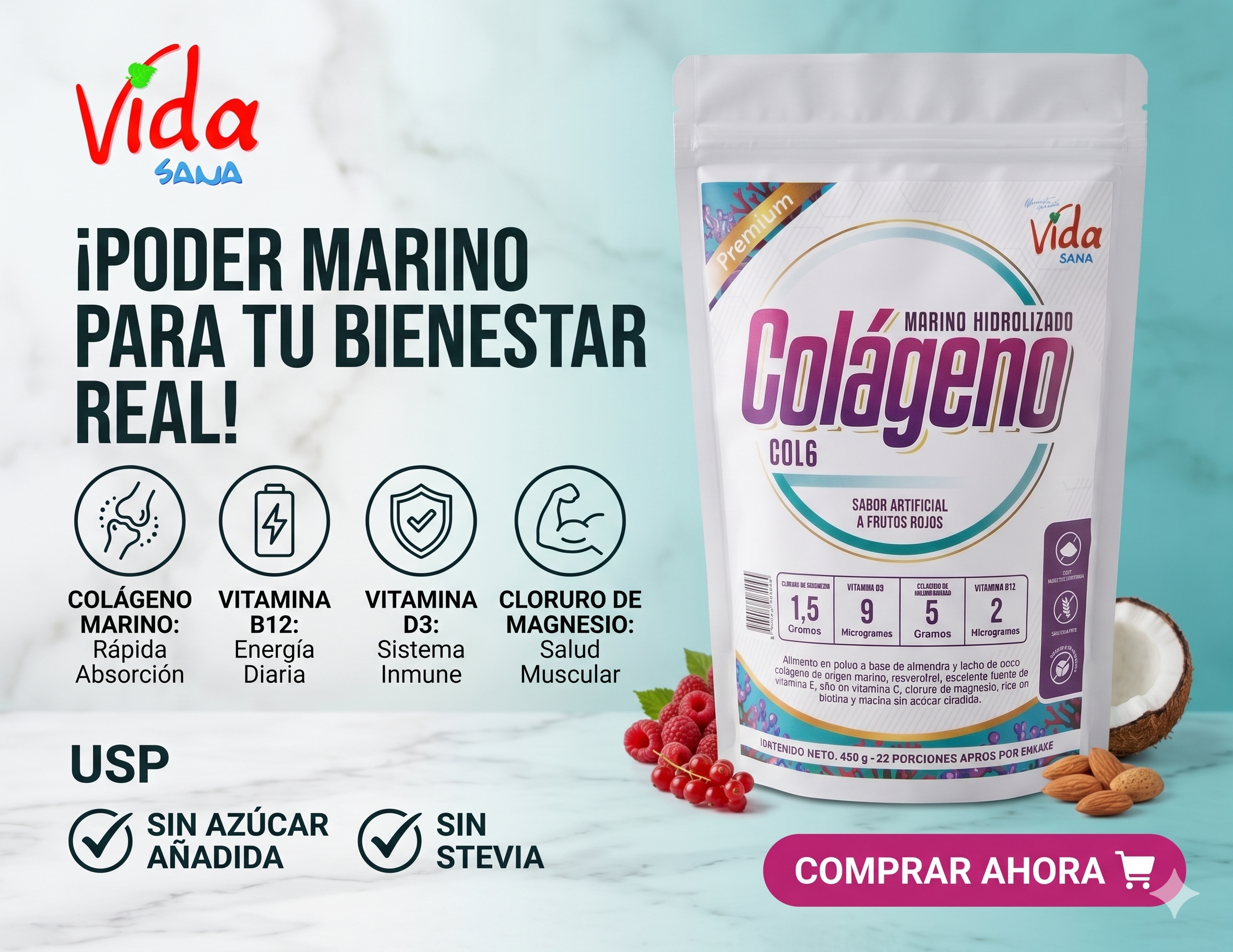 Colageno Marino Hidrolizado Vid-San 450g