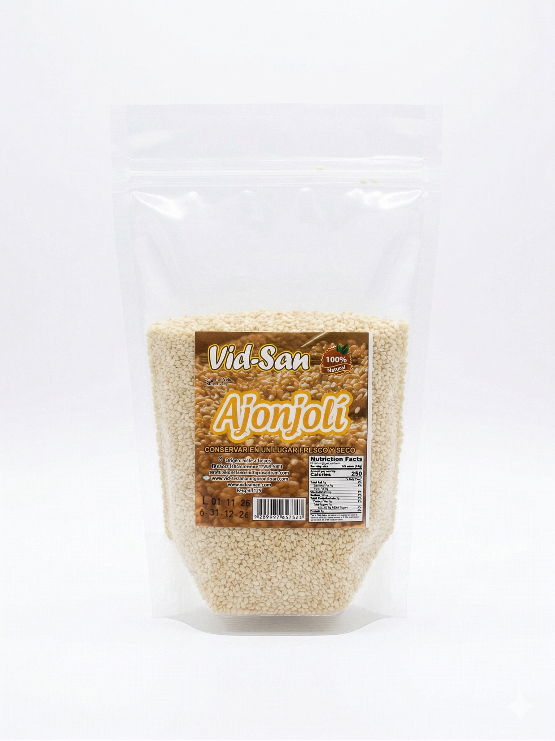 Ajonjolí Natural Vid-San – Pureza y Nutricion
