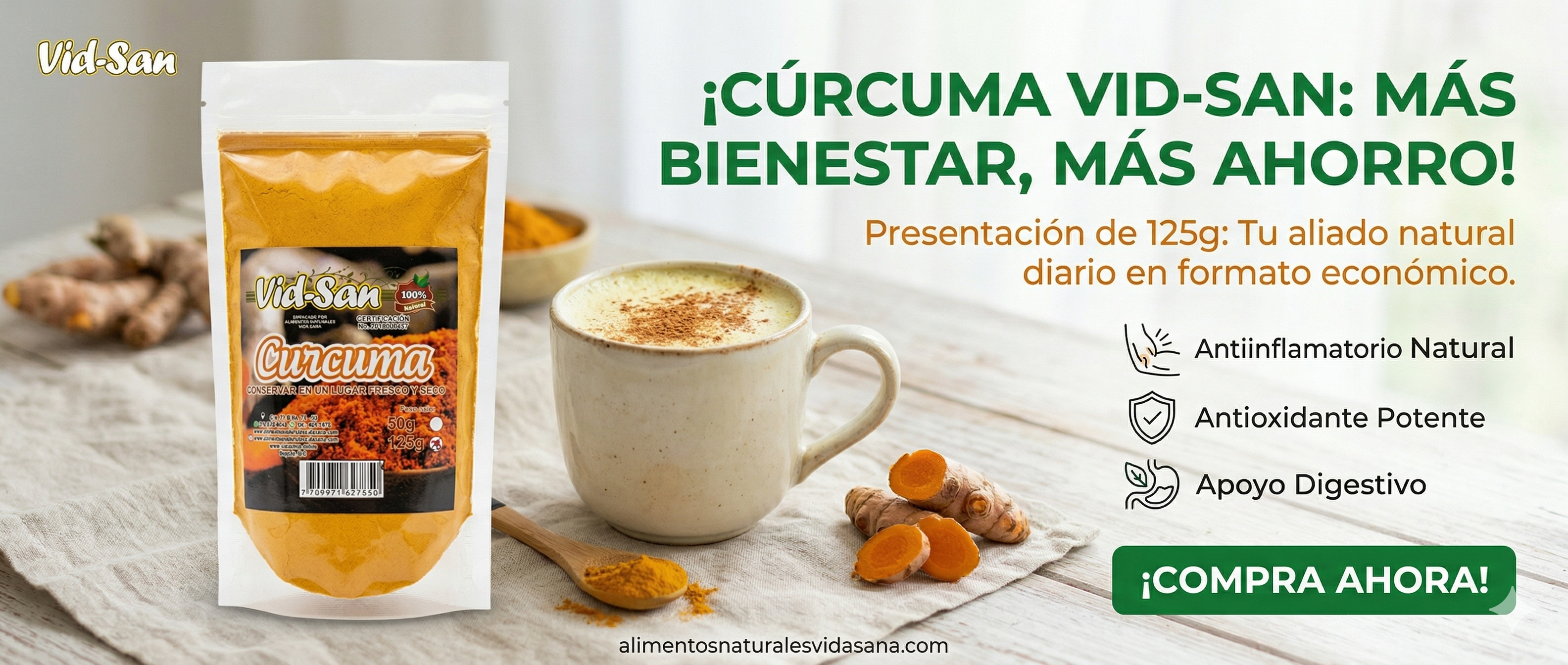 Cúrcuma en Polvo Vid-San 125g