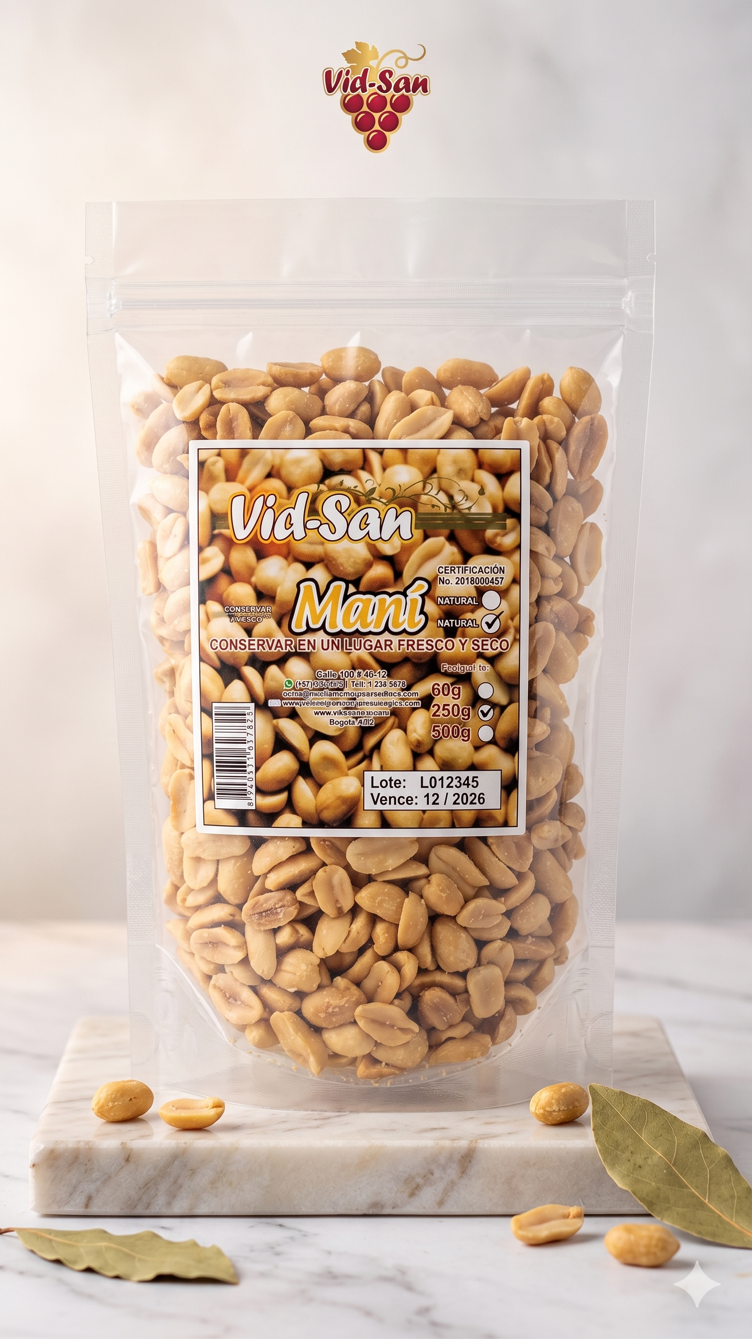 Maní Natural Vid-San 250g