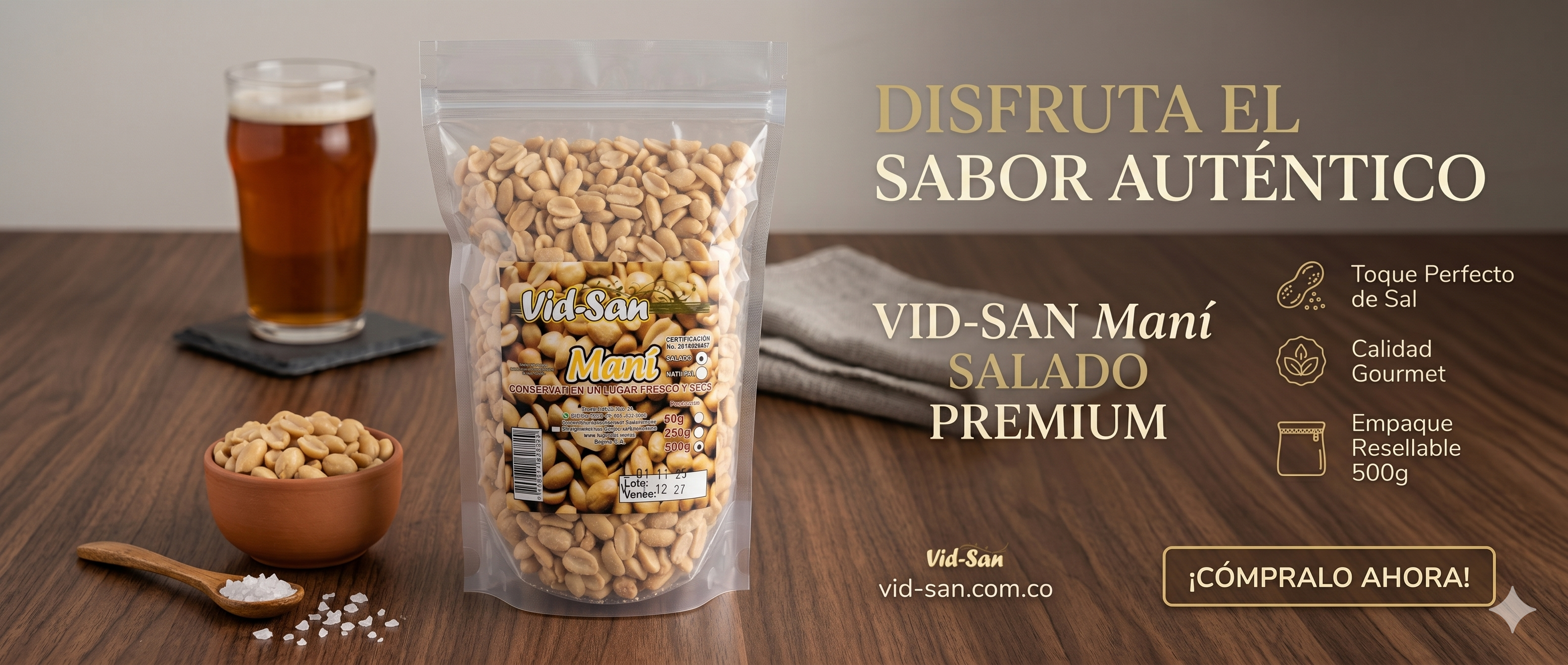 Maní Salado Vid-San 500g