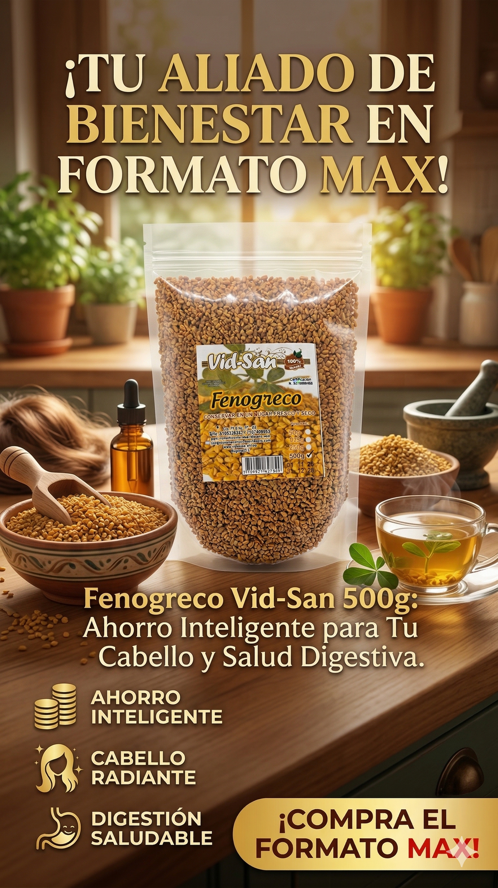 Semillas de Fenogreco Vid-San - 500g