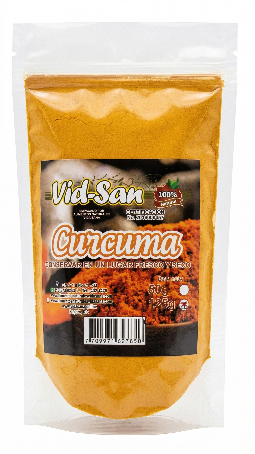 Cúrcuma en Polvo Vid-San 125g
