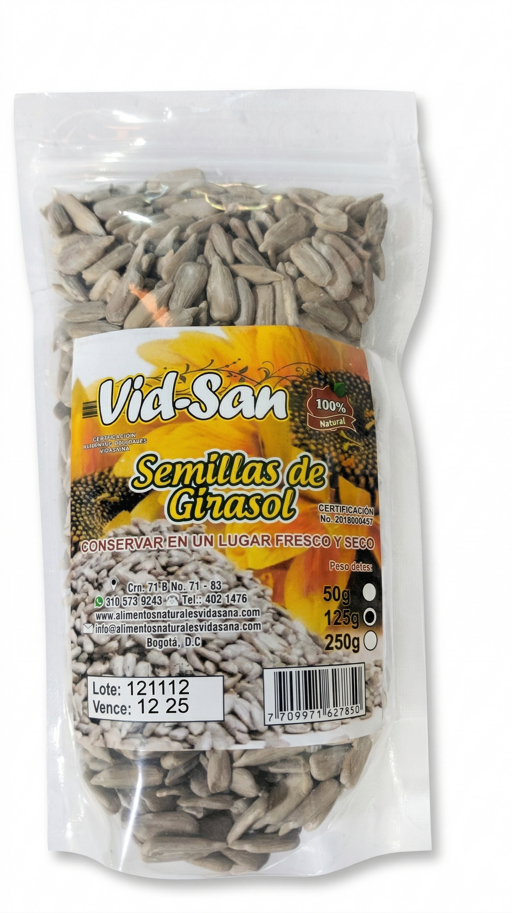 Semillas de Girasol Vid-San - 125g