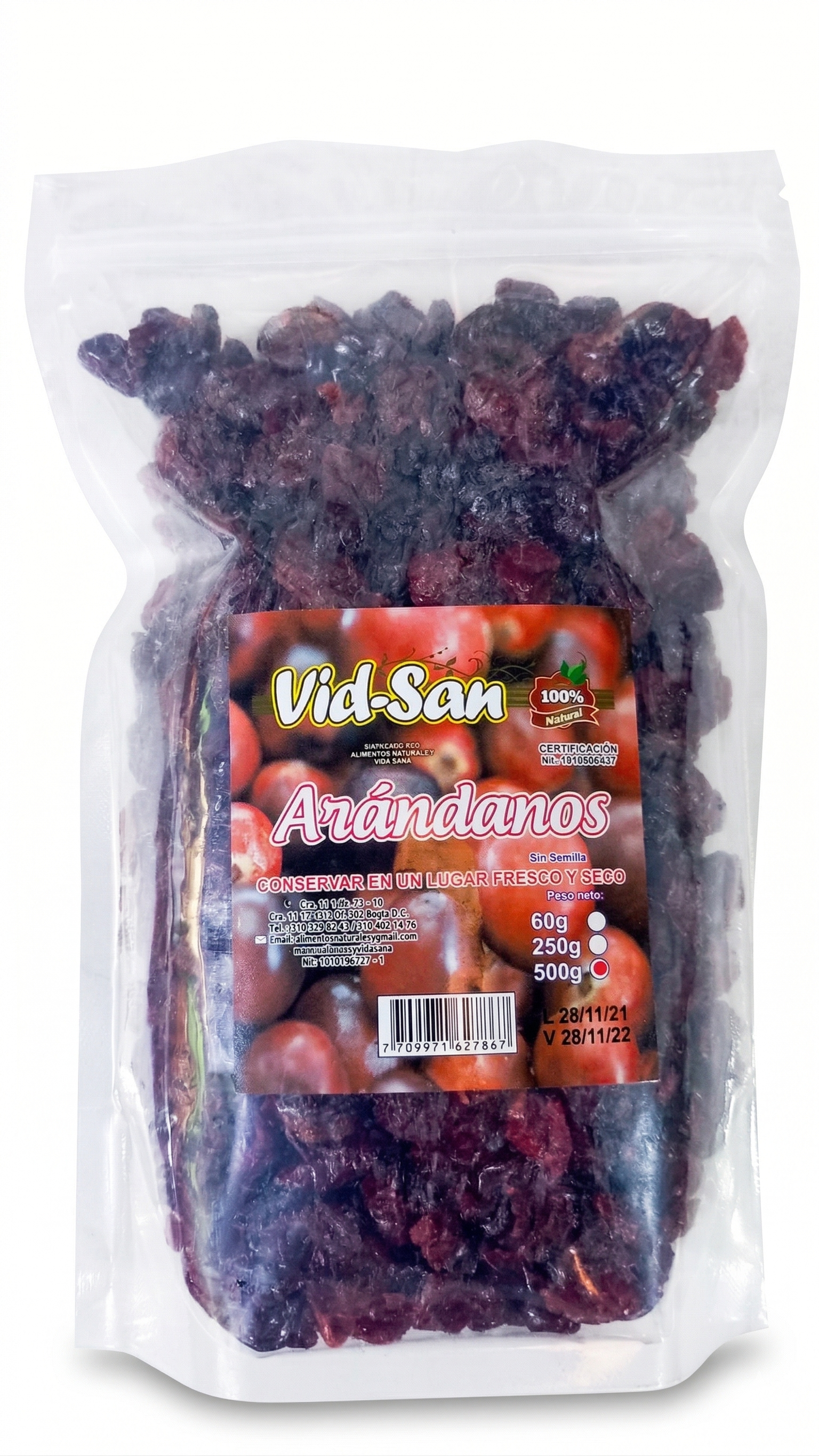 Arándanos Deshidratados Vid-San 500g