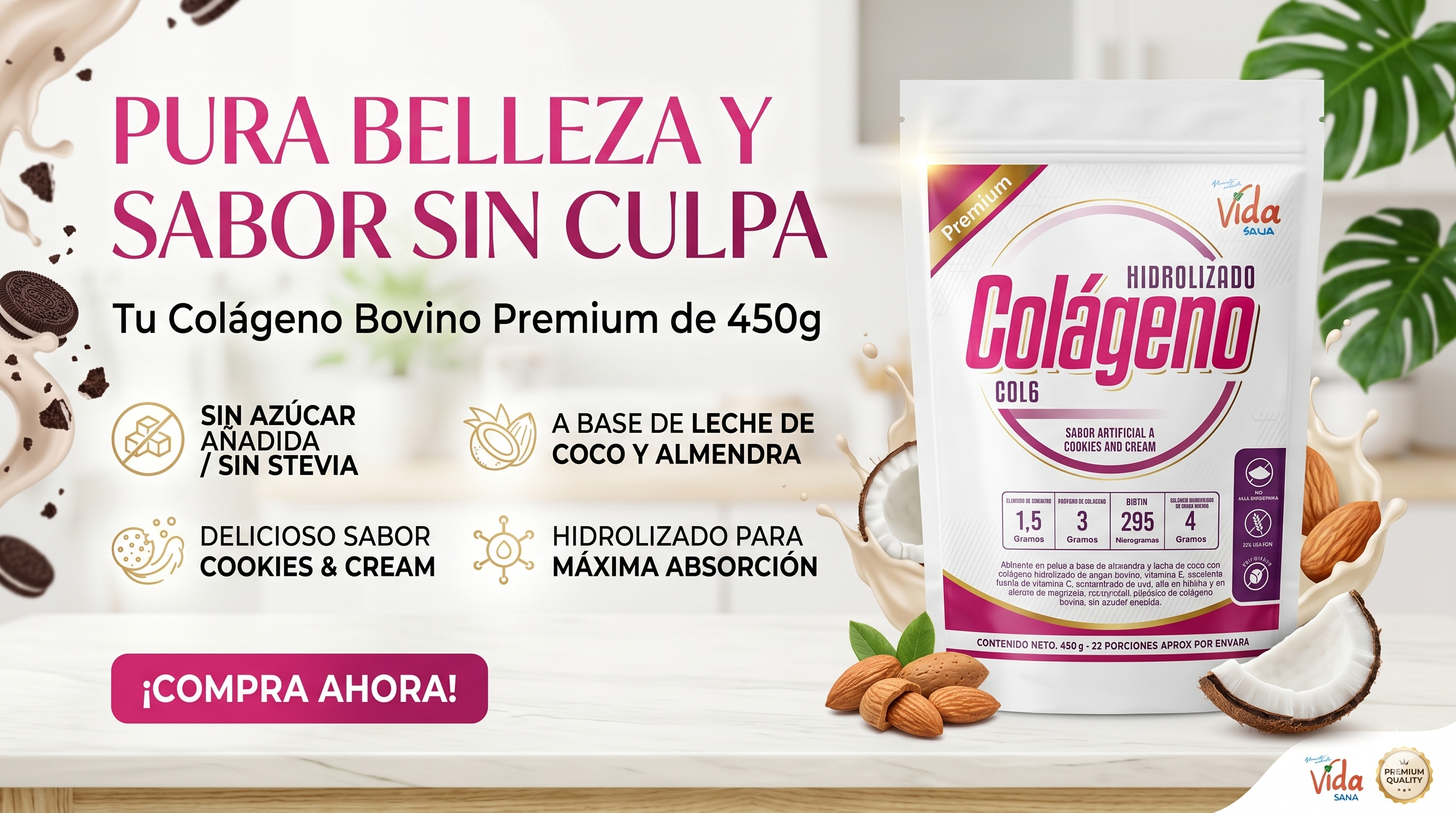 Colageno Bovino Hidrolizado Vid-San 450g