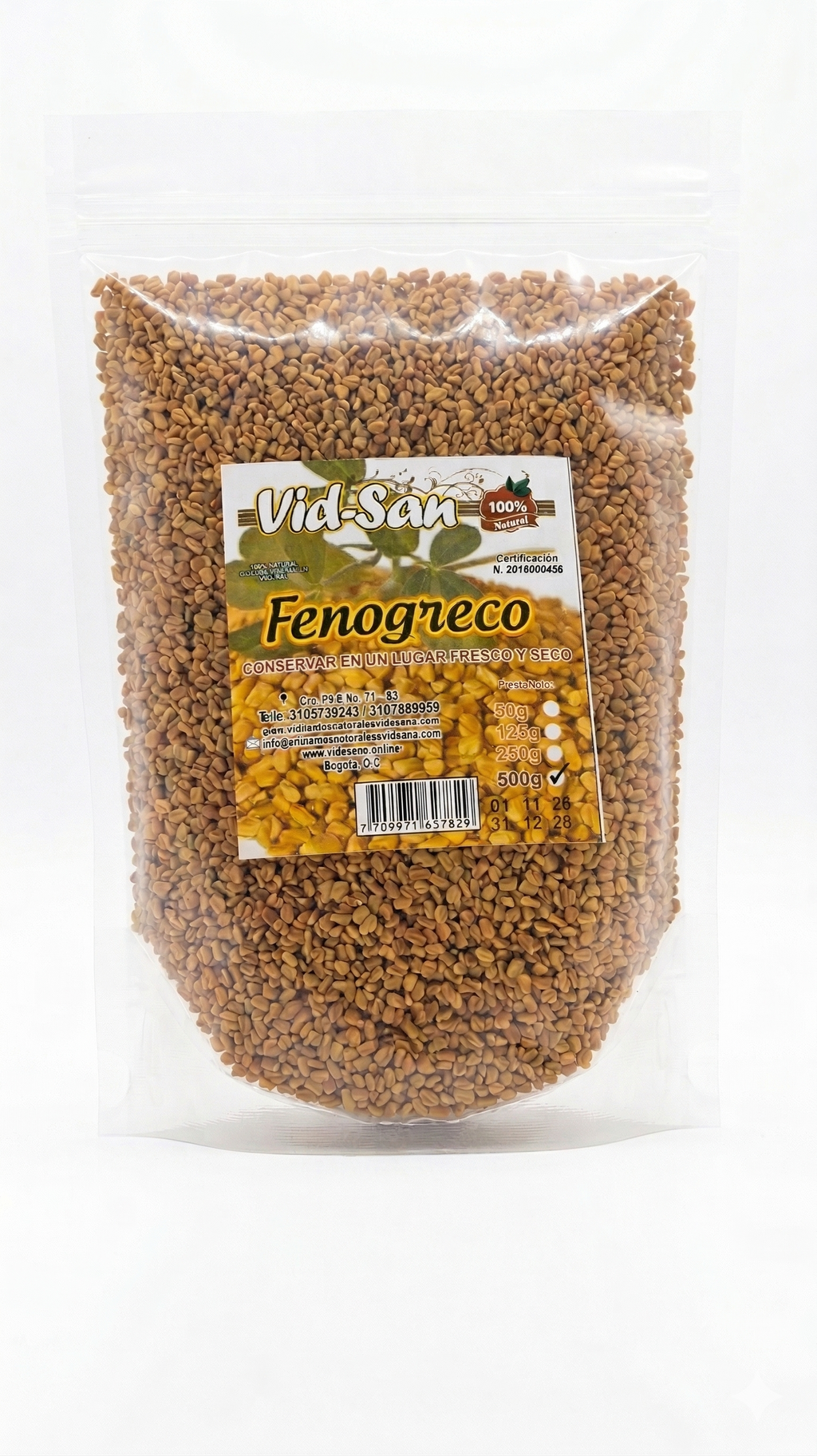 Semillas de Fenogreco Vid-San - 500g