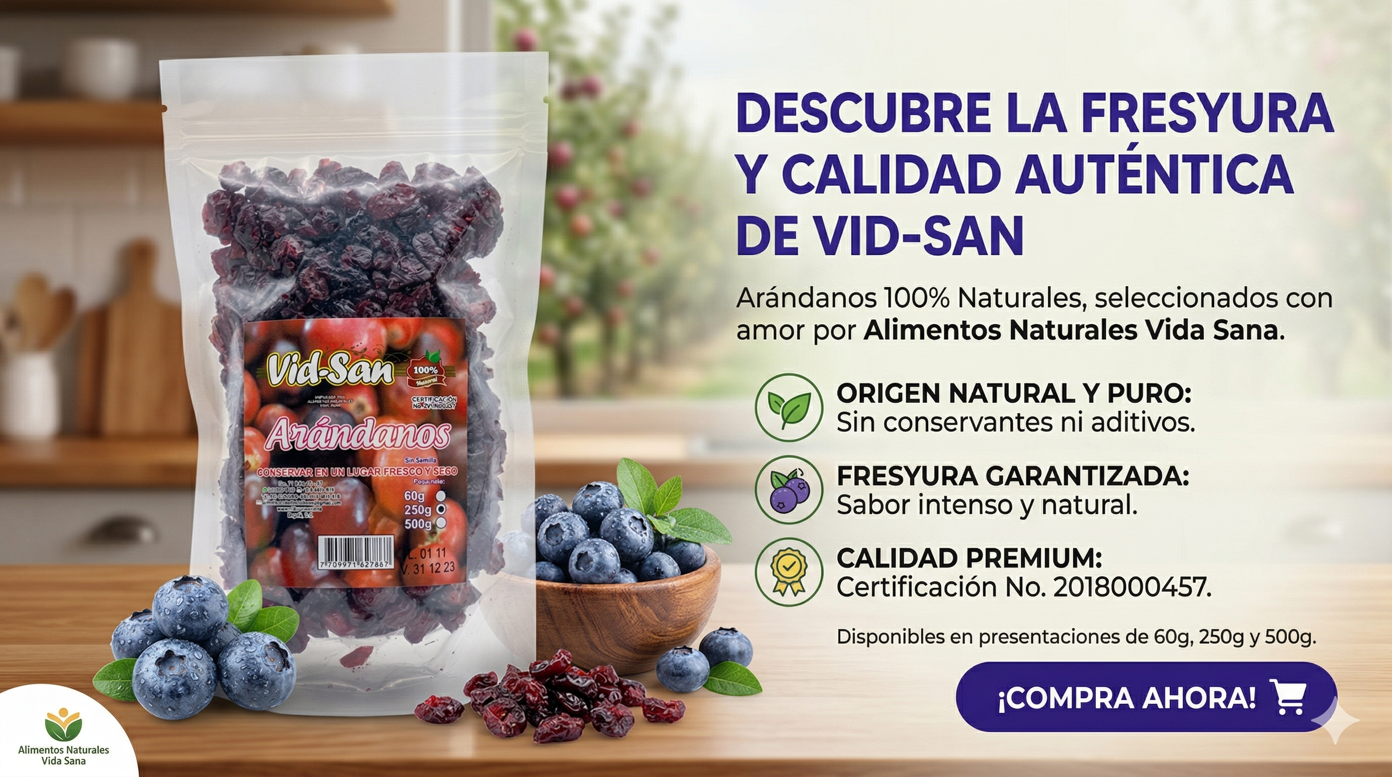 Arándanos Deshidratados Vid-San 250g