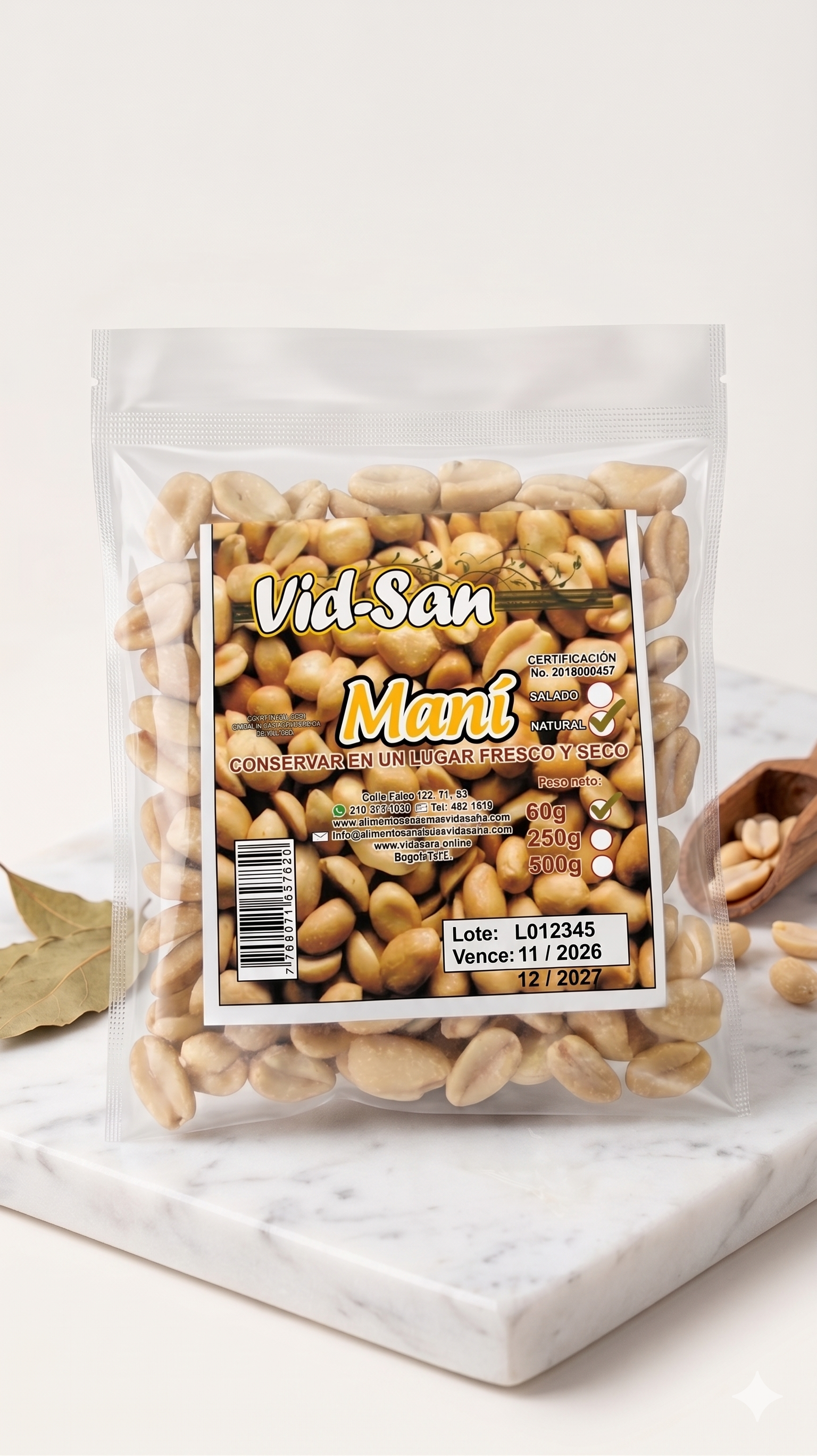 Maní Natural Vid-San 60g