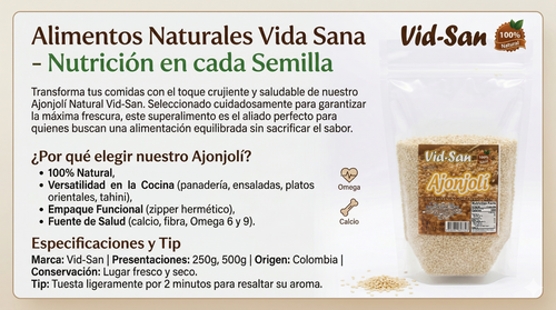 Ajonjolí Natural Vid-San – Pureza y Nutricion