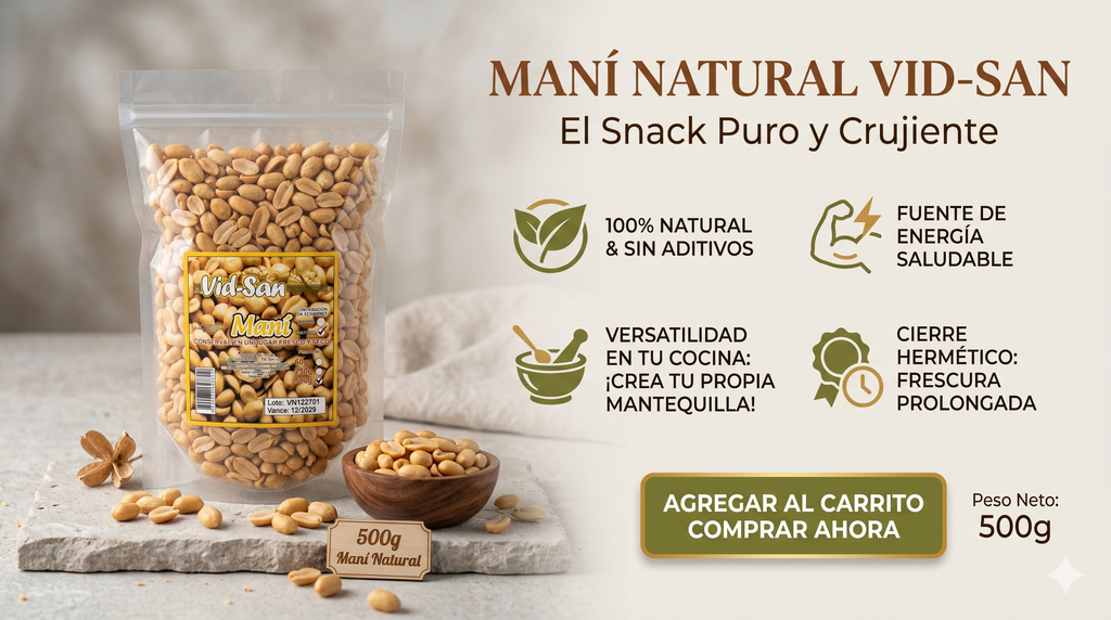 Maní Natural Vid-San 500g