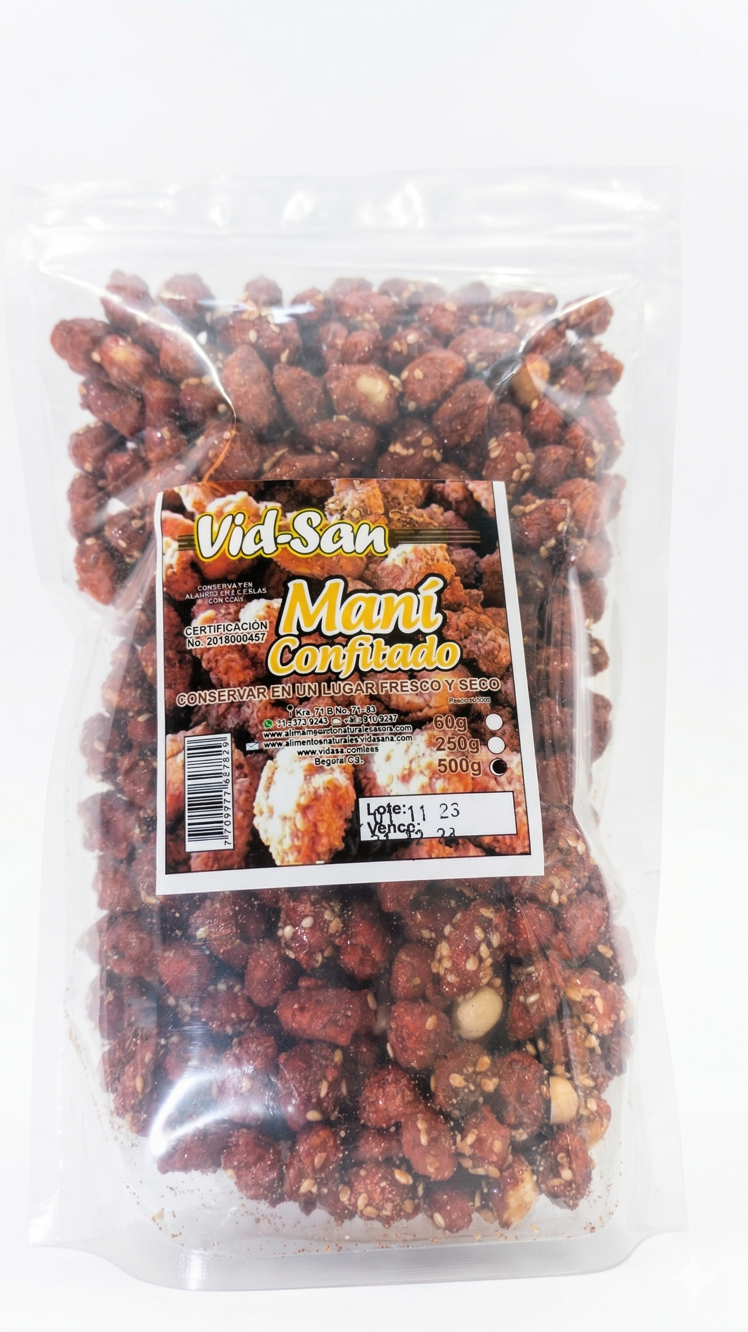 Maní Confitado con Ajonjolí Vid-San 500g
