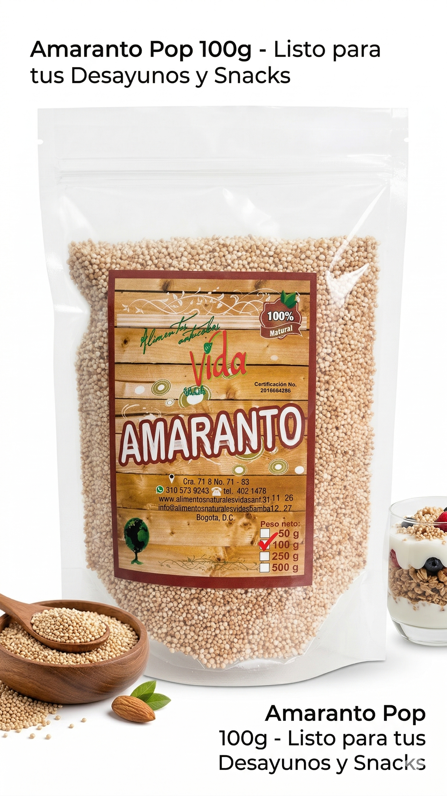 Amaranto Pop Vid-San 100g