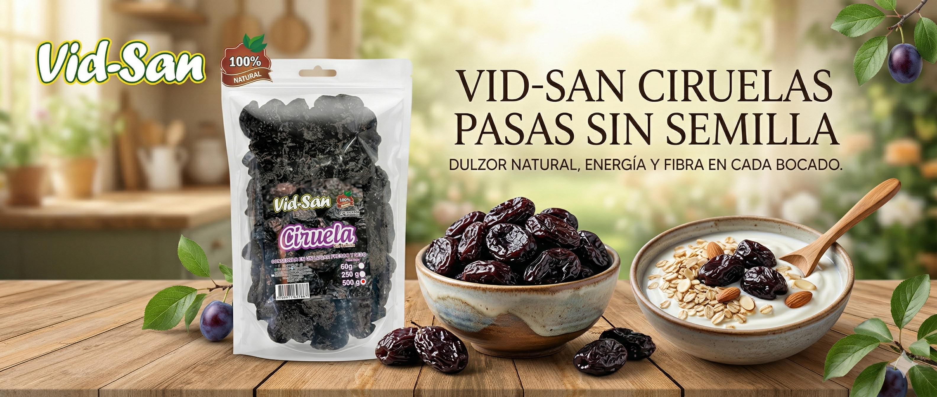 Ciruelas Pasas Sin Semilla Vid-San - 500g